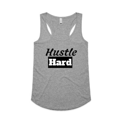 Hustle Hard Womens Racerback Singlet Thumbnail